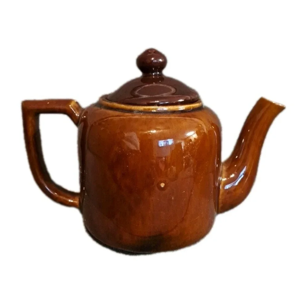 Vtg Brown Betty Style Teapot‎